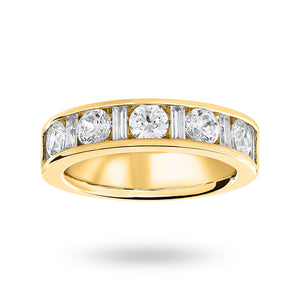 9 Carat Yellow Gold 1.45 Carat Dot Dash Half Eternity Ring