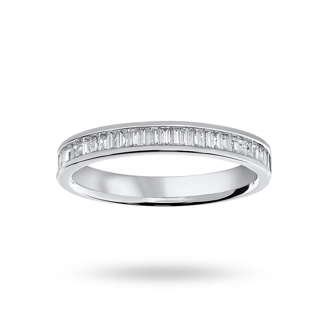 Platinum 0.33 Carat Baguette Cut Half Eternity Ring