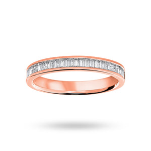 9 Carat Rose Gold 0.33 Carat Baguette Cut Half Eternity Ring