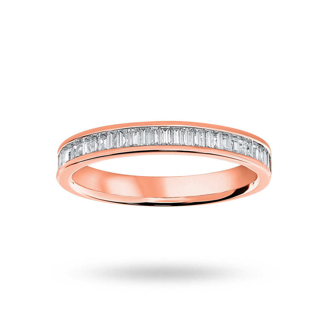 9 Carat Rose Gold 0.33 Carat Baguette Cut Half Eternity Ring