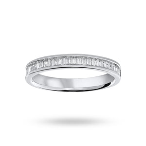 9 Carat White Gold 0.33 Carat Baguette Cut Half Eternity Ring