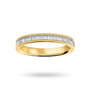 9 Carat Yellow Gold 0.33 Carat Baguette Cut Half Eternity Ring