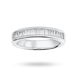 Platinum 0.75 Carat Baguette Cut Half Eternity Ring