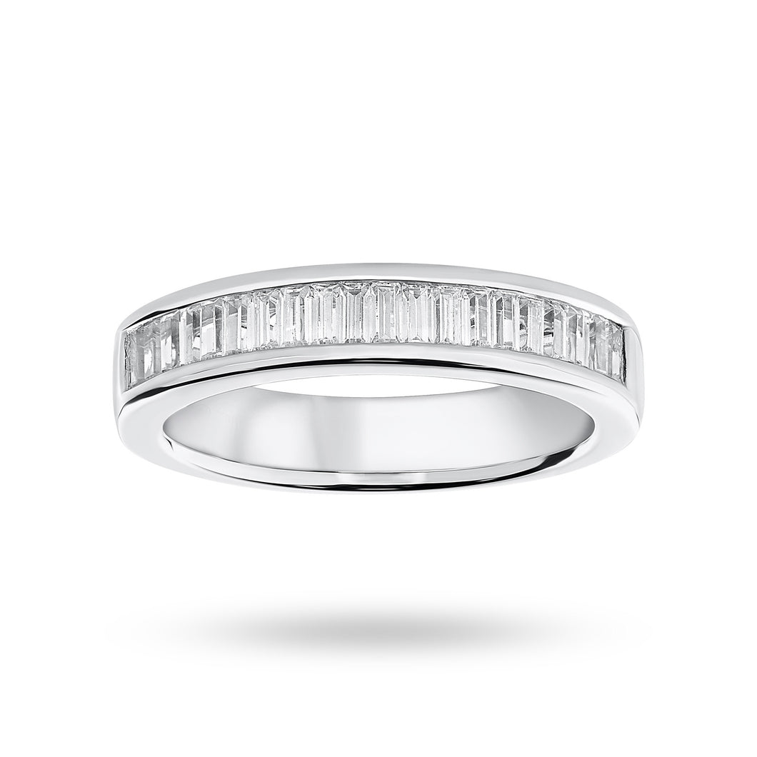 9 Carat White Gold 0.75 Carat Baguette Cut Half Eternity Ring