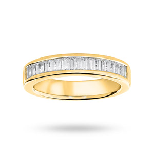 9 Carat Yellow Gold 0.75 Carat Baguette Cut Half Eternity Ring