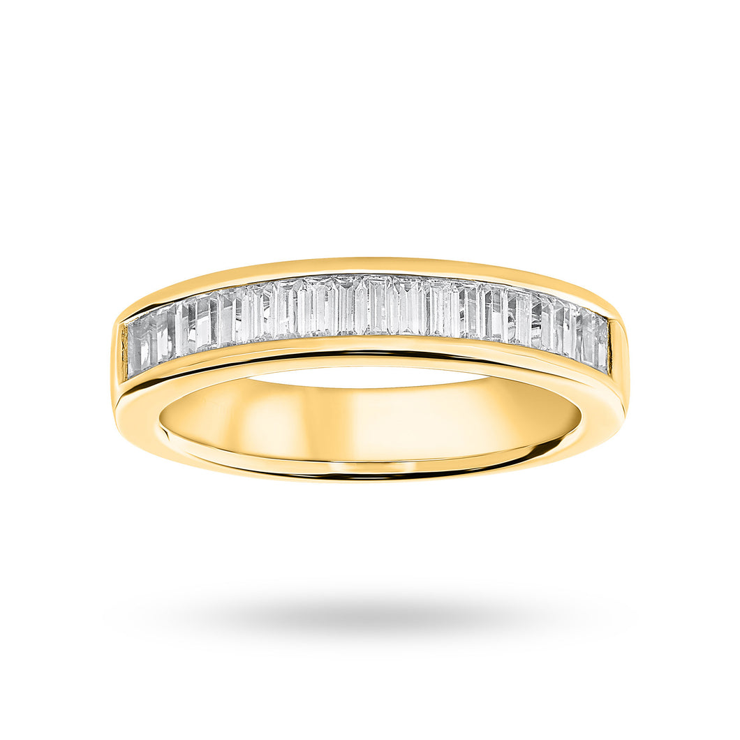 9 Carat Yellow Gold 0.75 Carat Baguette Cut Half Eternity Ring