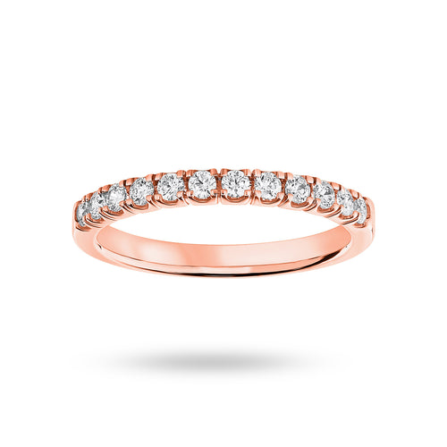 9 Carat Rose Gold 0.33 Carat Brilliant Cut Under Bezel Half Eternity Ring