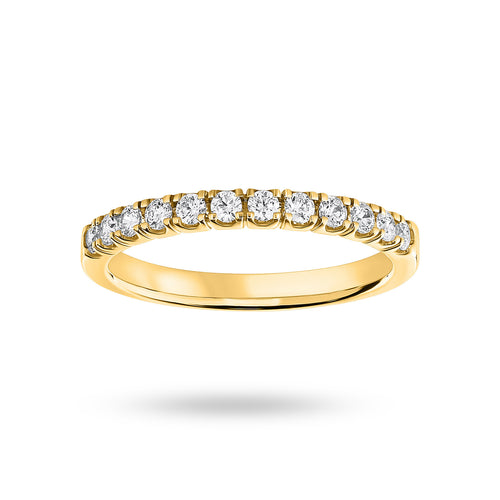 9 Carat Yellow Gold 0.33 Carat Brilliant Cut Under Bezel Half Eternity Ring