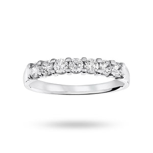 Platinum 0.50 Carat Brilliant Cut Under Bezel Half Eternity Ring