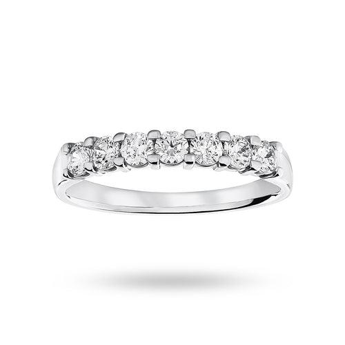 9 Carat White Gold 0.50 Carat Brilliant Cut Under Bezel Half Eternity Ring