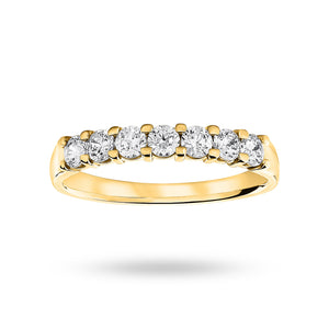 9 Carat Yellow Gold 0.50 Carat Brilliant Cut Under Bezel Half Eternity Ring