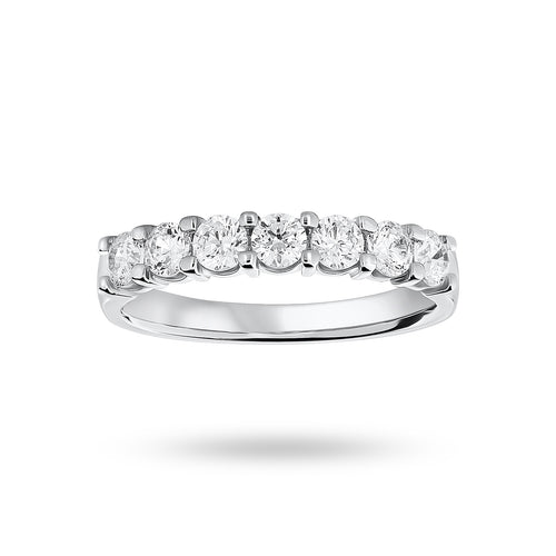 Platinum 0.75 Carat Brilliant Cut Under Bezel Half Eternity Ring