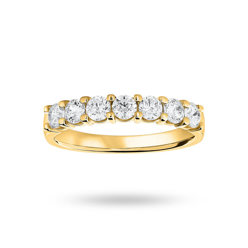 9 Carat Yellow Gold 0.75 Carat Brilliant Cut Under Bezel Half Eternity Ring