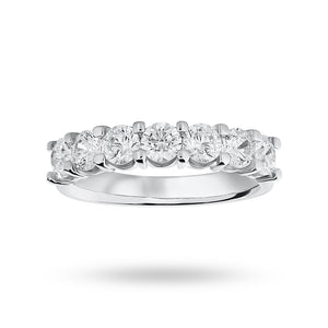 Platinum 1.30 Carat Brilliant Cut Under Bezel Half Eternity Ring