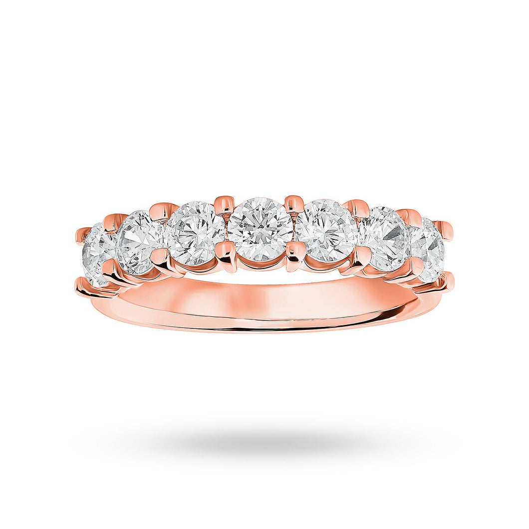 9 Carat Rose Gold 1.30 Carat Brilliant Cut Under Bezel Half Eternity Ring