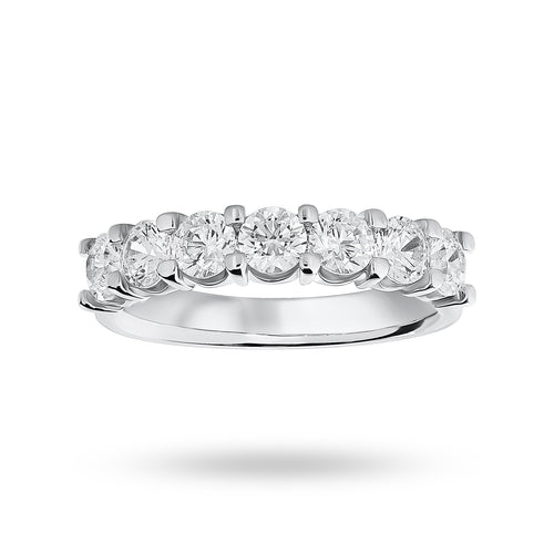 9 Carat White Gold 1.30 Carat Brilliant Cut Under Bezel Half Eternity Ring