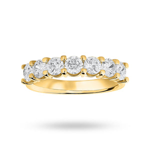 9 Carat Yellow Gold 1.30 Carat Brilliant Cut Under Bezel Half Eternity Ring