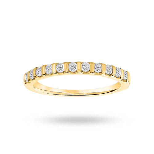 9 Carat Yellow Gold 0.30 Carat Brilliant Cut Bar Half Eternity Ring