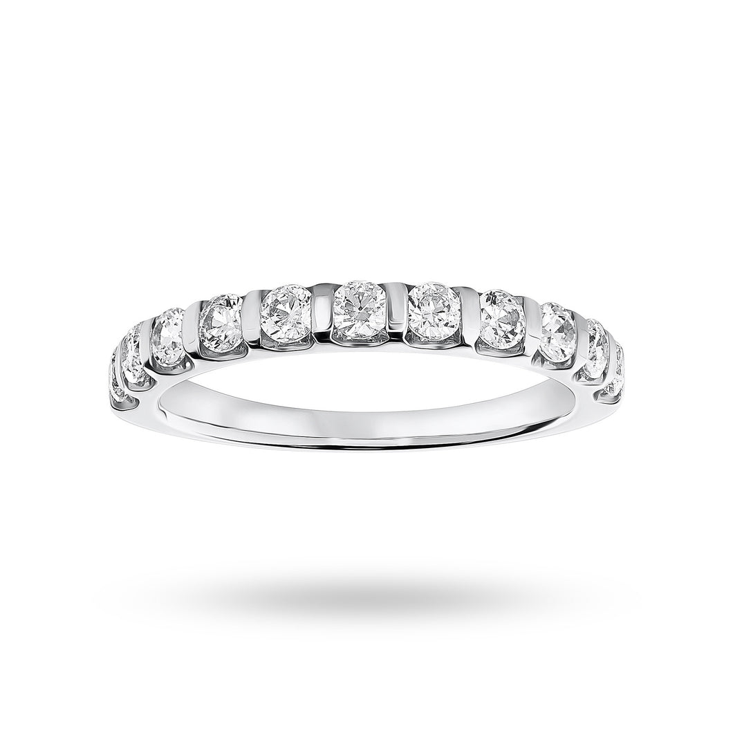 9 Carat White Gold 0.50 Carat Brilliant Cut Bar Half Eternity Ring