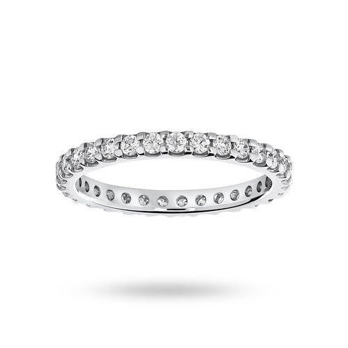 Platinum 0.75 Carat Brilliant Cut Claw Set Full Eternity Ring