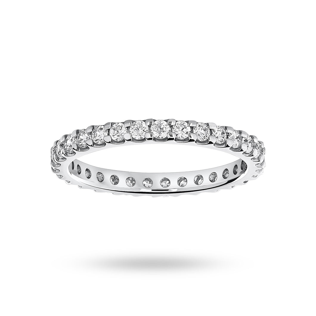 Platinum 0.75 Carat Brilliant Cut Claw Set Full Eternity Ring