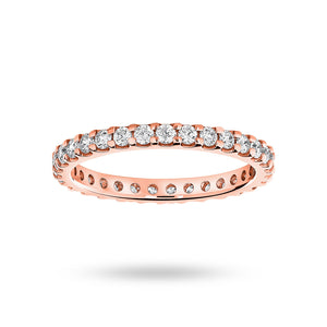 9 Carat Rose Gold 0.75 Carat Brilliant Cut Claw Set Full Eternity Ring