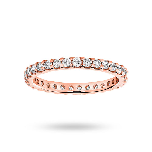 9 Carat Rose Gold 0.75 Carat Brilliant Cut Claw Set Full Eternity Ring