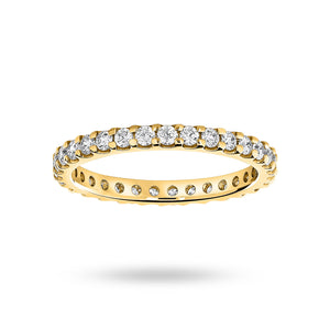 9 Carat Yellow Gold 0.75 Carat Brilliant Cut Claw Set Full Eternity Ring