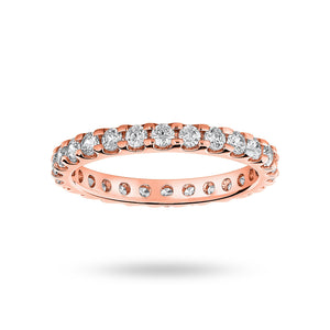 9 Carat Rose Gold 1.00 Carat Brilliant Cut Claw Set Full Eternity Ring