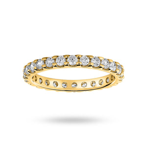 9 Carat Yellow Gold 1.00 Carat Brilliant Cut Claw Set Full Eternity Ring