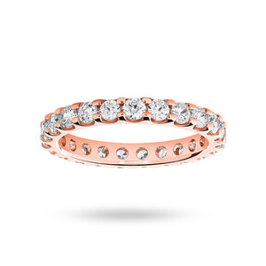 9 Carat Rose Gold 1.50 Carat Brilliant Cut Claw Set Full Eternity Ring