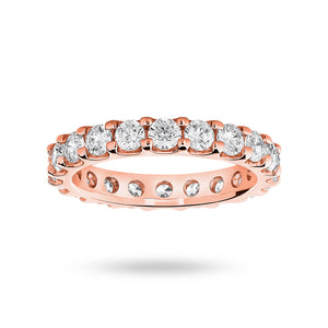 9 Carat Rose Gold 2.00 Carat Brilliant Cut Claw Set Full Eternity Ring