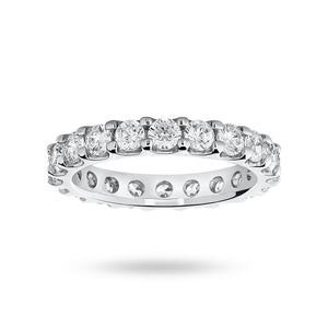 9 Carat White Gold 2.00 Carat Brilliant Cut Claw Set Full Eternity Ring