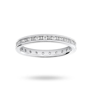 Platinum 0.50 Carat Dot Dash Channel Set Full Eternity Ring