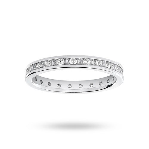 9 Carat White Gold 0.50 Carat Dot Dash Channel Set Full Eternity Ring