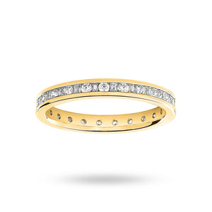 9 Carat Yellow Gold 0.50 Carat Dot Dash Channel Set Full Eternity Ring