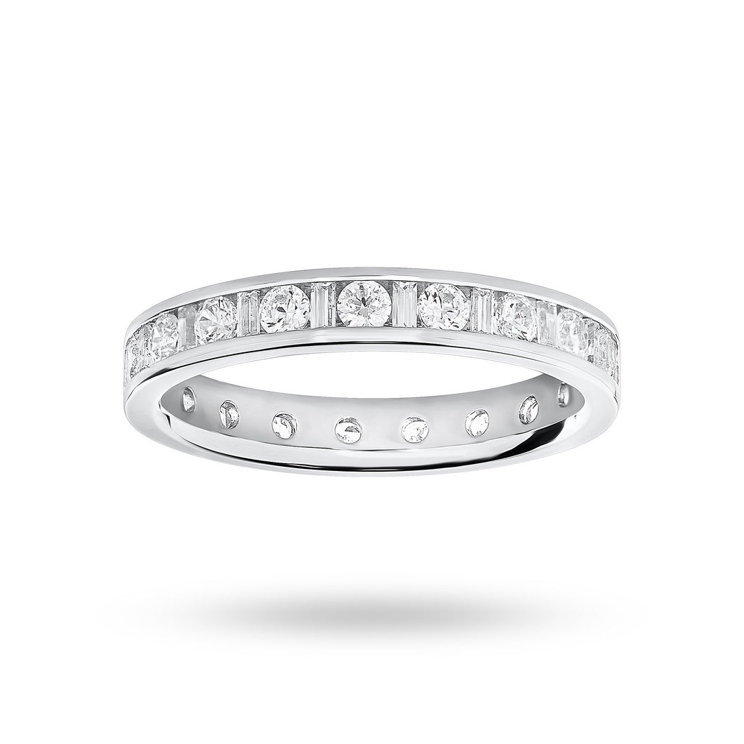 Platinum 1.00 Carat Dot Dash Channel Set Full Eternity Ring