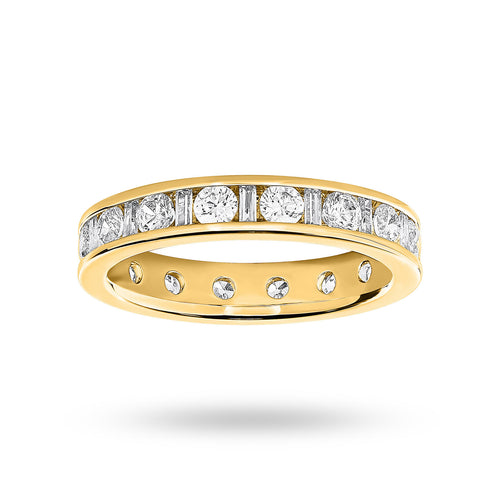 9 Carat Yellow Gold 1.50 Carat Dot Dash Channel Set Full Eternity Ring