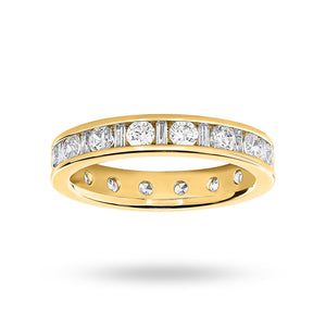 9 Carat Yellow Gold 1.50 Carat Dot Dash Channel Set Full Eternity Ring