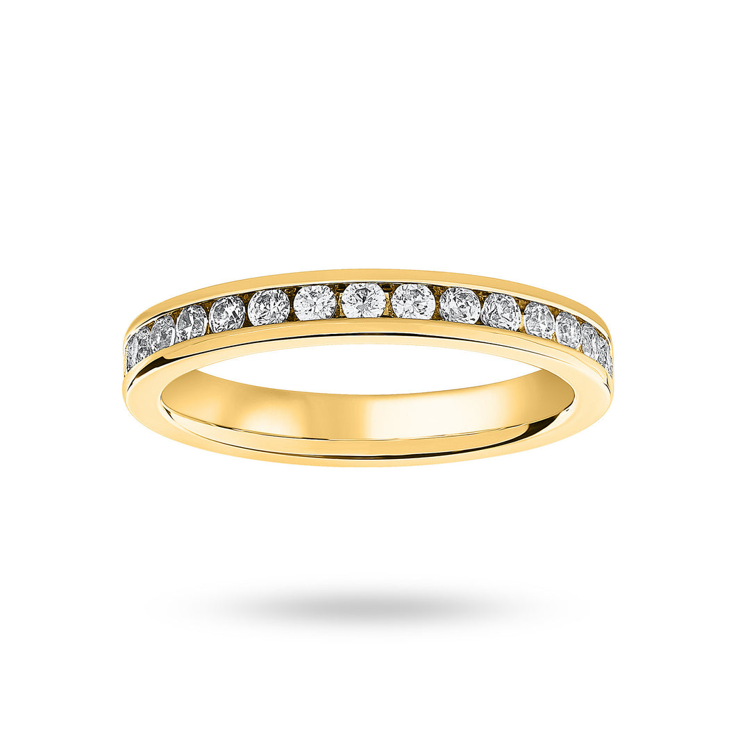 9 Carat Yellow Gold 0.75 Carat Brilliant Cut Channel Set Full Eternity Ring