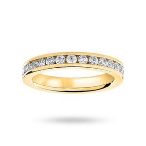 9 Carat Yellow Gold 1.00 Carat Brilliant Cut Channel Set Full Eternity Ring