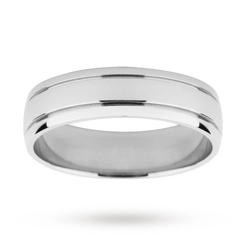 Palladium 500 6mm Fancy Gents Ring