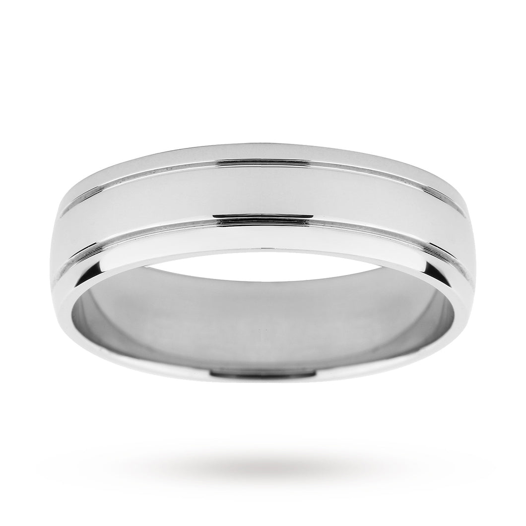 Palladium 500 6mm Fancy Gents Ring