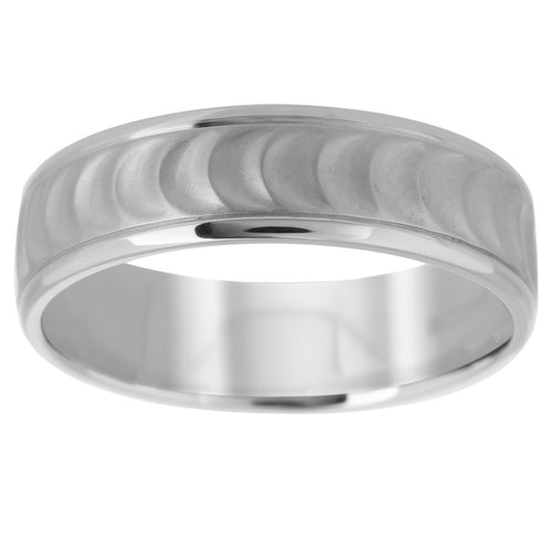 Palladium 500 6mm Fancy Pattern Band - Ring Size Z