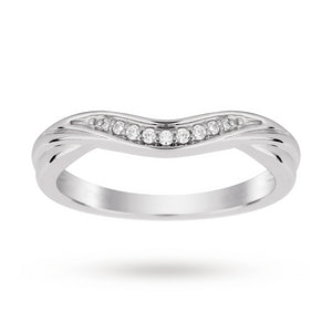 9ct White Gold 0.05 Total Carat Weight Diamond Wedding Band - Ring Size M