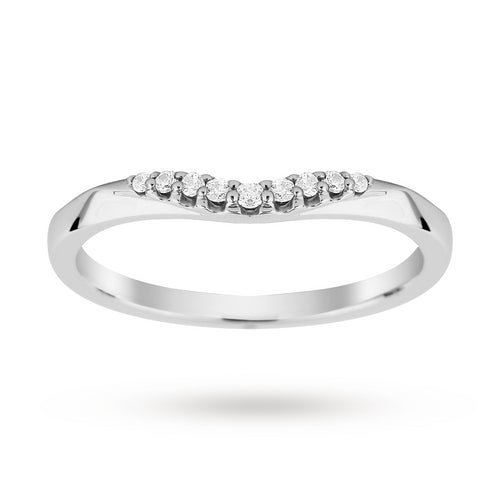 Platinum 0.10 Total Carat Weight Diamond Wedding Band - Ring Size P