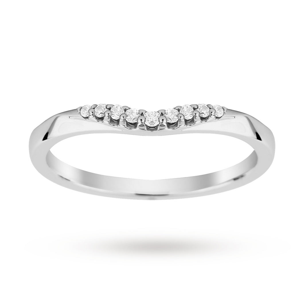 Platinum 0.10 Total Carat Weight Diamond Wedding Band - Ring Size P