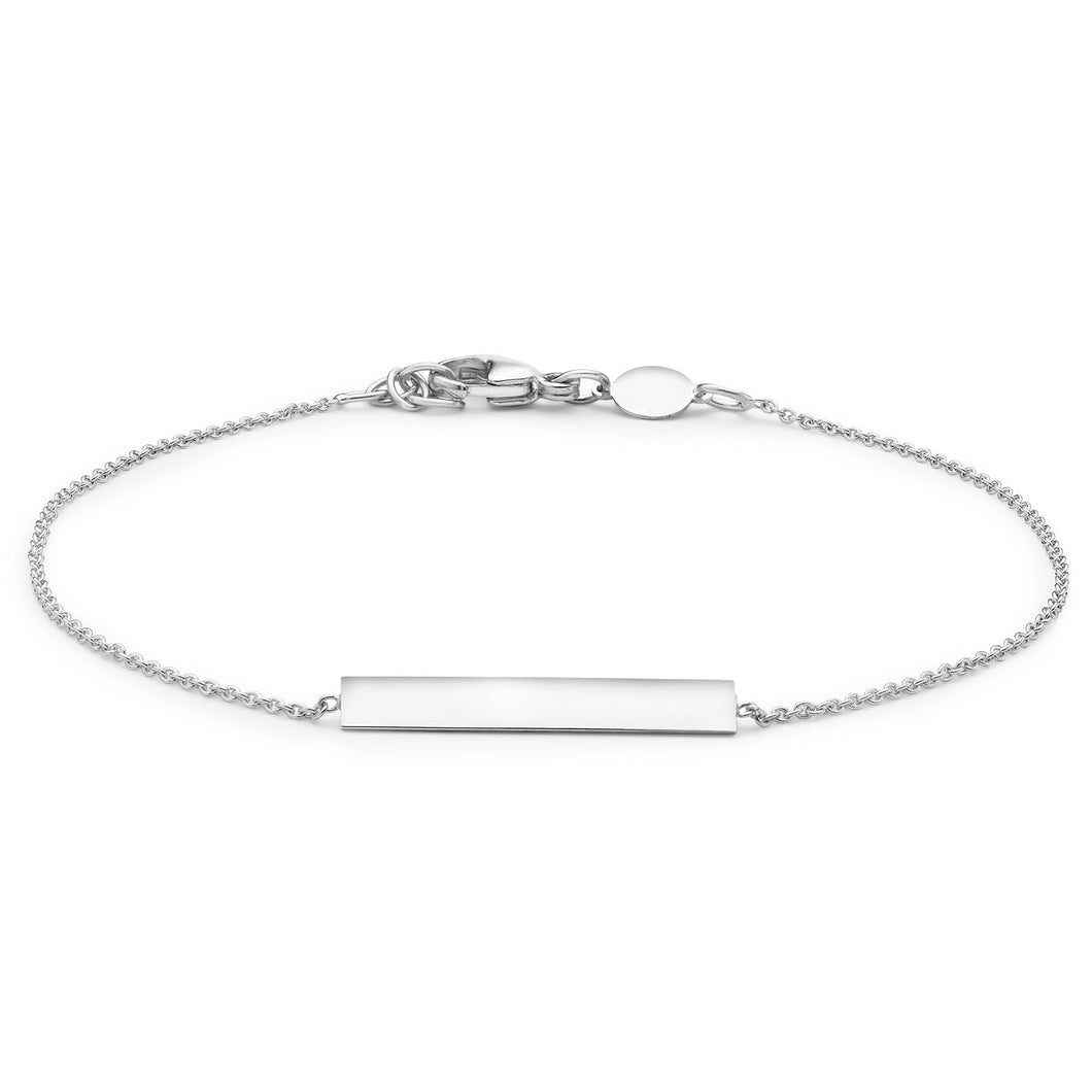 9ct White Gold Adjustable Bar Bracelet