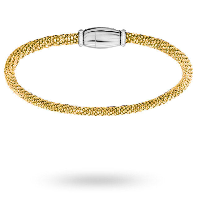 Silver Yellow Gold Plated Popcorn Bracelet