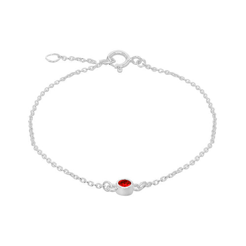 Silver January Red Cubic Zirconia Bracelet